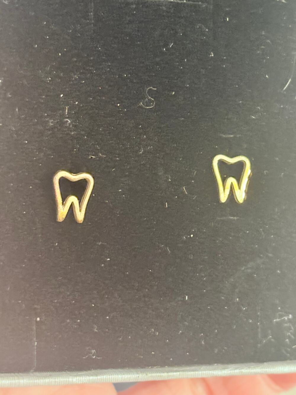 NOS The Maie Gold Tooth Outline Stud Earrings NWT